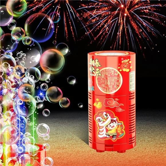 Fireworks Bubble Machine (13 Holes) with Dazzling RGB LED Lights, Automatic - Picture 1 of 7